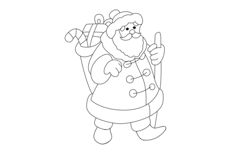 Coloriage Père Noël 45 – 10doigts.fr