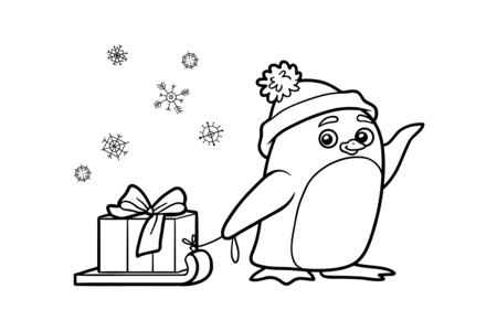 Coloriage pingouin01 – 10doigts.fr