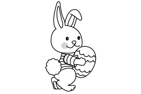 Coloriage Lapin 02 – 10doigts.fr