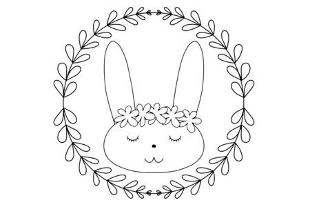 Coloriage Lapin 51 – 10doigts.fr