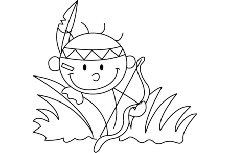 Coloriage Indien 01 – 10doigts.fr