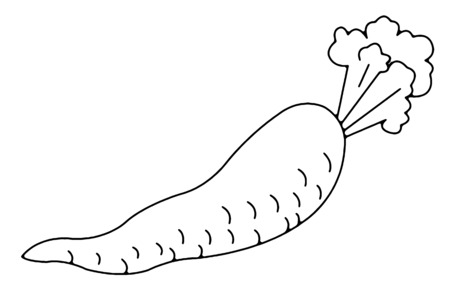 Coloriage Carotte 02 – 10doigts.fr