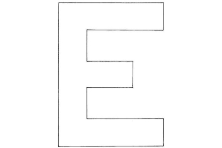Coloriage E majuscule – 10doigts.fr