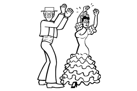 Coloriage Sport danseurs 01 – 10doigts.fr