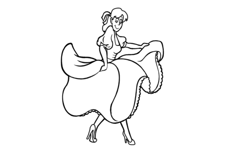 Coloriage Sport danseuse 02 – 10doigts.fr
