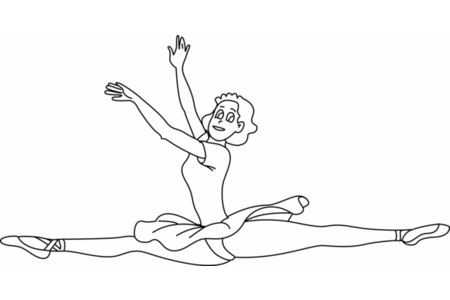 Coloriage Sport danseuse 03 – 10doigts.fr