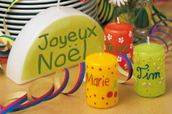 Stylo de cire pour bougies - Peintures aux tons de noël - 10doigts.fr