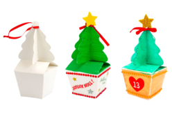 boite sapin en carton blanc - Calendriers de l'Avent - 10doigts.fr
