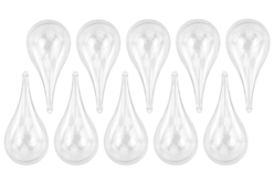 Boule goutte en plastique transparent - 10 pièces - Formes à garnir - Plastique - 10doigts.fr