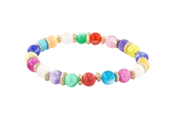 bracelet perles marbrées - Perles Couleurs Opaques - 10doigts.fr - 2