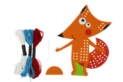 Carte Renard à tisser 5 x 2.5 cm - Kits Mercerie - 10doigts.fr