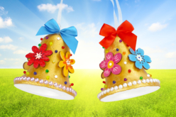 Cloches de Pâques à suspendre - Strass autocollants - 10doigts.fr - 2