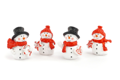 figurine résine bonhomme de neige - Petites décorations de Noël - 10doigts.fr
