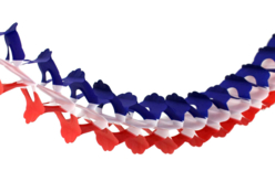 Guirlande papier bleu blanc rouge - Ballons, guirlandes, serpentins - 10doigts.fr