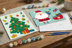 Kit peinture au numéro Noël - Kits créatifs de Noël pour les enfants - 10doigts.fr