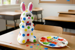 lapin poly peinture enfant* - Polystyrène - Supports à décorer - 10doigts.fr