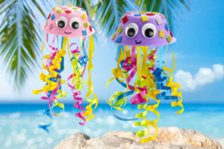 Les petites méduses multicolores - Noeuds et rubans - 10doigts.fr - 2