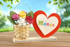 Panier fleuri - Silhouettes en bois - 10doigts.fr - 2