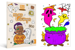 petit Carnet de coloriages Halloween - Supports d'Halloween à décorer - 10doigts.fr - 2