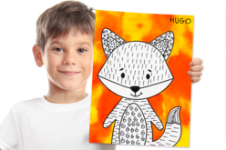 Renard avec de l'encre à dessiner - Papier diffuseur - 10doigts.fr