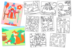 set de 10 cartes sable assorties - Sables colorés - 10doigts.fr