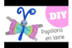 Fabriquer des papillons avec des bâtonnets en bois et de la laine - Activités manuelles animaux – 10doigts.fr