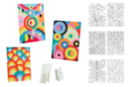 Tableaux carte sable Art Abstrait - 6 cartes assorties - Sable coloré - 10doigts.fr