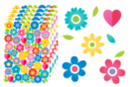 Gommettes Fleurs et coeurs - 320 pcs - Gommettes Fleurs, Fruits et Légumes - 10doigts.fr