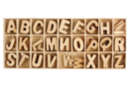 Lettres en bois 2.3 cm - 130 pièces - Lettres et Chiffres - 10doigts.fr