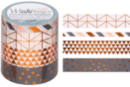 Masking tape géométriques - 4 rouleaux motifs métallisés - Adhésifs colorés et Masking tape - 10doigts.fr