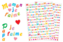 Stickers lettres "Maman, Papa"- 518 pcs - Gommettes  Fête des parents - 10doigts.fr