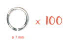 Anneaux ronds argentés Ø 7 mm - 100 pcs - Anneaux, clous 11810 - 10doigts.fr