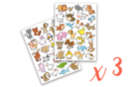 Gommettes animaux rigolos 1 - 3 sets (150 gommettes) - Gommettes Animaux 18491 - 10doigts.fr