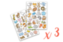 Gommettes animaux rigolos 2 - 3 sets (150 gommettes) - Gommettes Animaux 18496 - 10doigts.fr