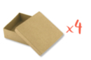 Boîtes carrées 9 x 9 cm - H : 3,5 cm - Lot de 4 - Boîtes en carton - 10doigts.fr