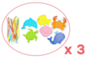 Cartes animaux aquatiques à tisser - 3 sets de 6 (18 cartes) - Kits éducatifs 38211 - 10doigts.fr