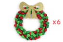 Kit couronne de Noël en papier de soie - 6 pièces - Kits créatifs de Noël pour les enfants - 10doigts.fr