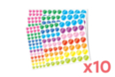 Gommettes rondes métallisées - 10 sets (3480 gommettes) - Gommettes rondes - 10doigts.fr