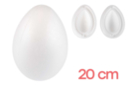 Gros oeuf polystyrène en 2 parties Ø 14 cm - Hauteur : 20 cm - Polystyrène - Supports à décorer - 10doigts.fr