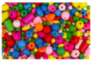 Perles en bois, couleurs et tailles assorties - 180 perles - Perles Bois - 10doigts.fr