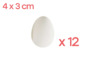 Oeufs en plastique 4 cm - 12 pièces - Oeufs de Pâques créatif - 10doigts.fr