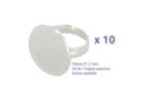 Bague plateau Ø 15 mm - 10 pièces - Bagues - Supports pour Bijoux 13859 - 10doigts.fr