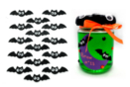 Stickers chauve-souris yeux mobiles - Set de 15  - Gommettes Halloween - 10doigts.fr