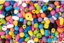 Grosses perles en bois vernis, couleurs vives - 250 perles - Perles Bois 55591 - 10doigts.fr