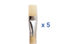 Pinceaux brosses plates N°16 - 5 pièces - Pinceaux brosses 02358 - 10doigts.fr
