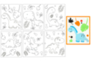 Thème Dinos : 6 cartes à sabler aux motifs assortis - Sables colorés 51605 - 10doigts.fr