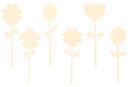 Fleurs assorties en bois - 6 formes assorties - Silhouettes en bois - 10doigts.fr