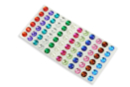 Strass adhésifs ronds couleurs assorties - 72 strass - Strass autocollants - 10doigts.fr