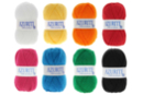 Pelotes Azurite 100 % acrylique - 8 couleurs (blanc, jaune, orange, rouge, fuchsia, bleu, vert et noir) - Fils à tricoter 51198 - 10doigts.fr