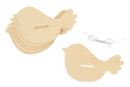 Suspensions oiseaux en bois - 6 pièces - Suspensions décoratives en bois - 10doigts.fr